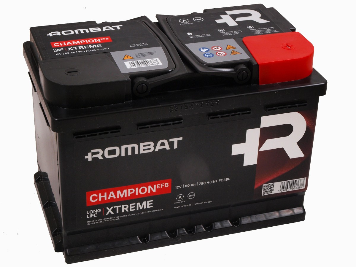 Rombat CHAMPION EFB 12V 80Ah 780A(EN) L3 278X175X190 0/1 EAN5946602007687